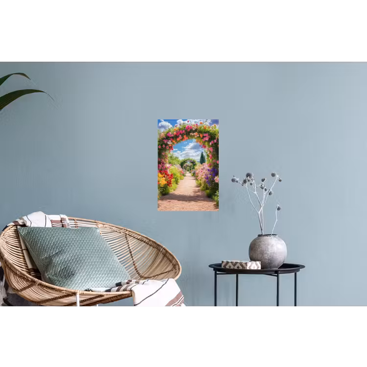 Doorkijk - Bloemen - Kleurrijk - Natuur Muursticker klein -plant