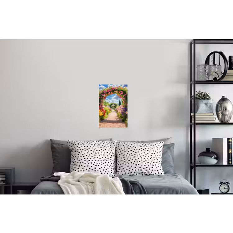 Doorkijk - Bloemen - Kleurrijk - Natuur Muursticker klein -slaapkamer
