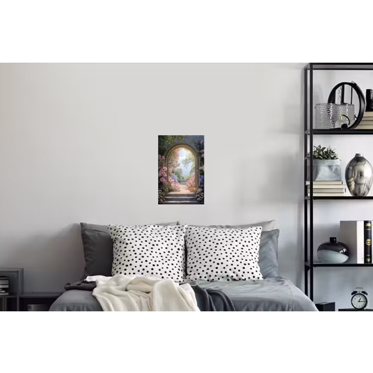 Doorkijk - Rozen - Vintage - Bloemen Muursticker klein -slaapkamer