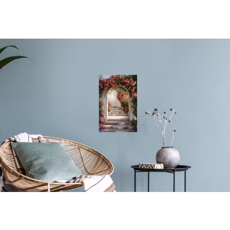 Doorkijk - Rozen - Vintage - Poort Muursticker klein -plant