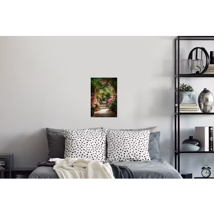 Doorkijk - Tropisch - Bloemen - Natuur Muursticker klein -slaapkamer
