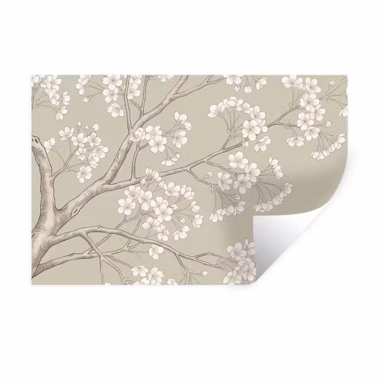 Sereen - Bloesem - Wit Muursticker klein -3d