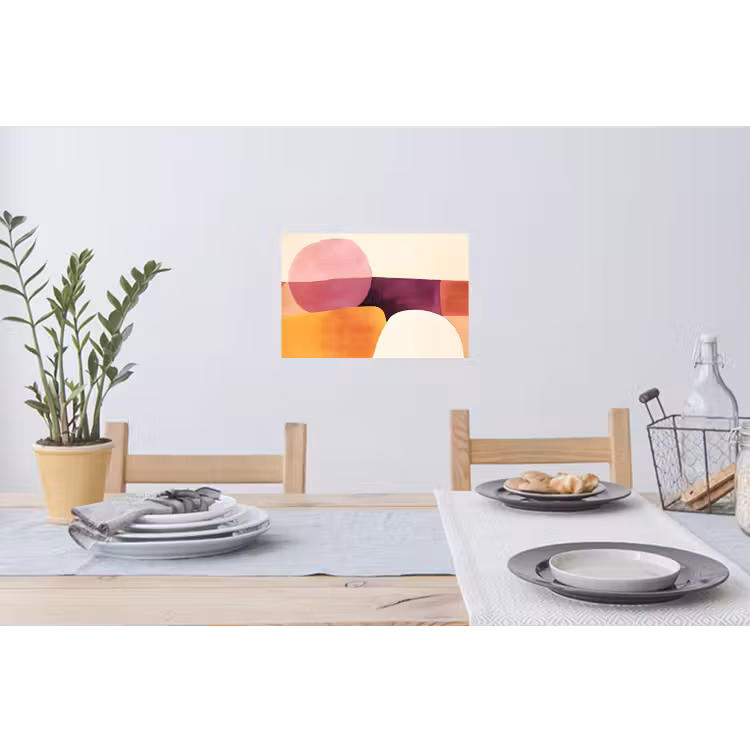 Vormen - Abstract - Kleurrijk Muursticker klein -eettafel
