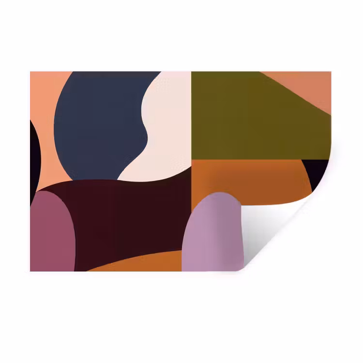 Vormen - Abstract - Kleuren - Vierkant Muursticker klein -3d