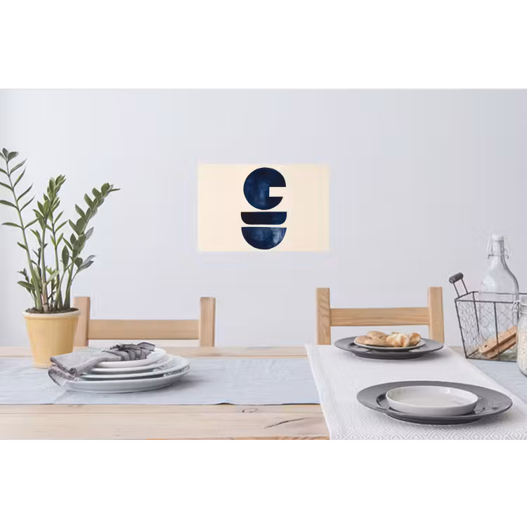 Vormen - Blauw - Abstract Muursticker klein -eettafel