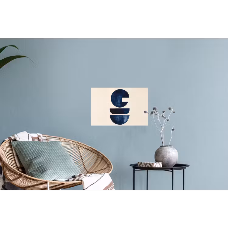 Vormen - Blauw - Abstract Muursticker klein -plant