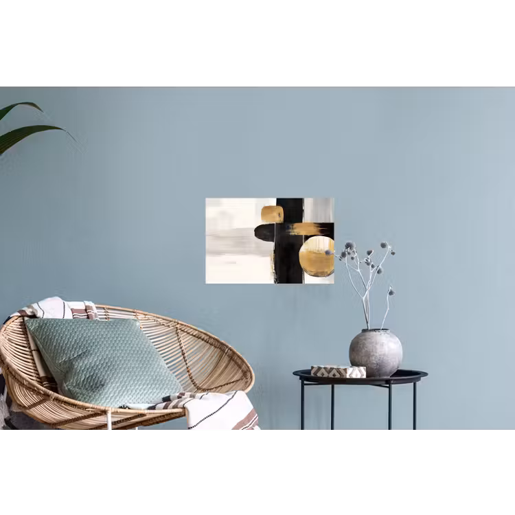 Vormen - Penseelstreken - Abstract - Goud Muursticker klein -plant