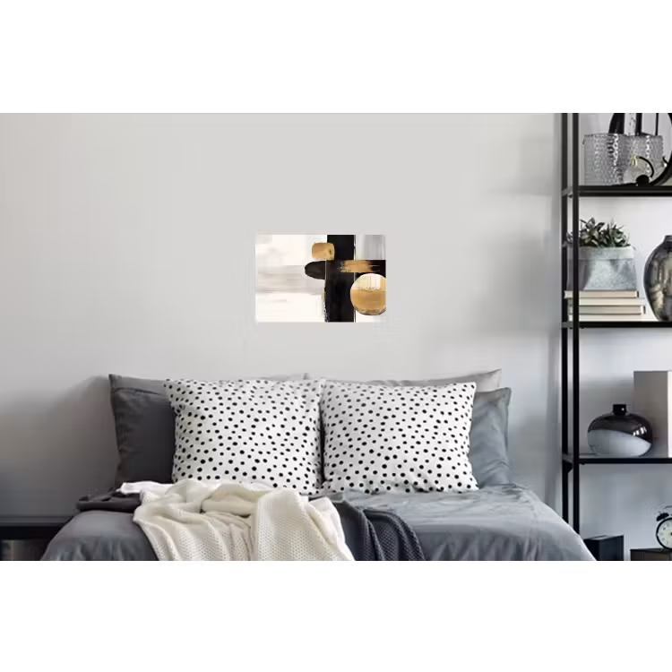Vormen - Penseelstreken - Abstract - Goud Muursticker klein -slaapkamer