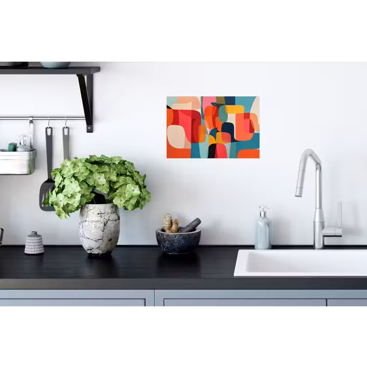 Vormen - Kleurrijk - Abstract - Vlakken Muursticker klein -keuken