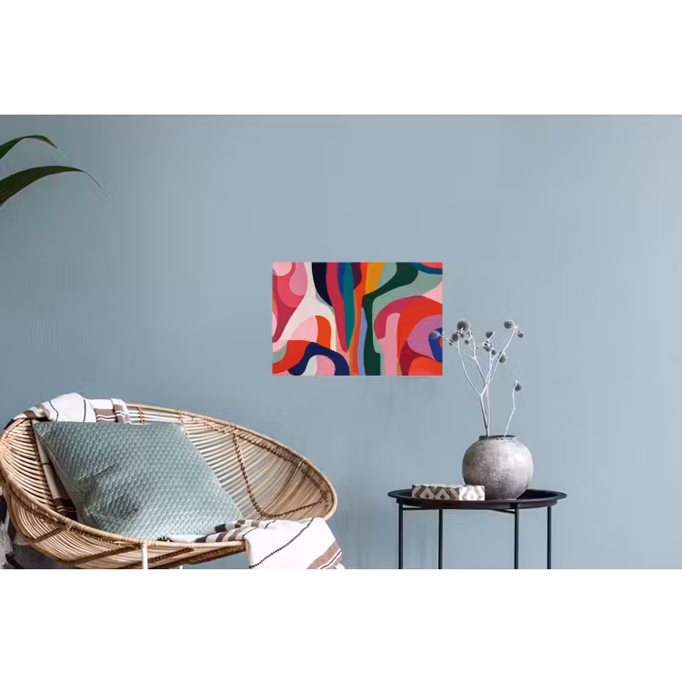 Vormen - Bochten - Kleurrijk - Abstract Muursticker klein -plant