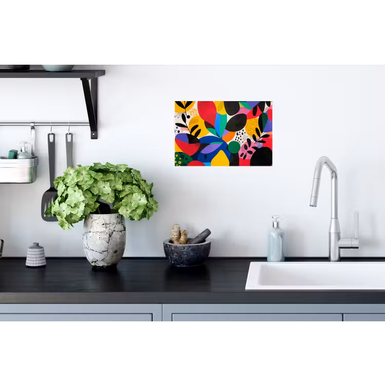 Vormen - Stippen - Kleurrijk Muursticker klein -keuken