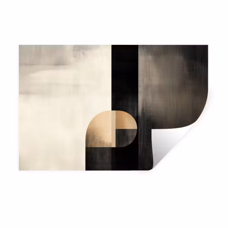 Vormen - Modern - Zwart Muursticker klein -3d