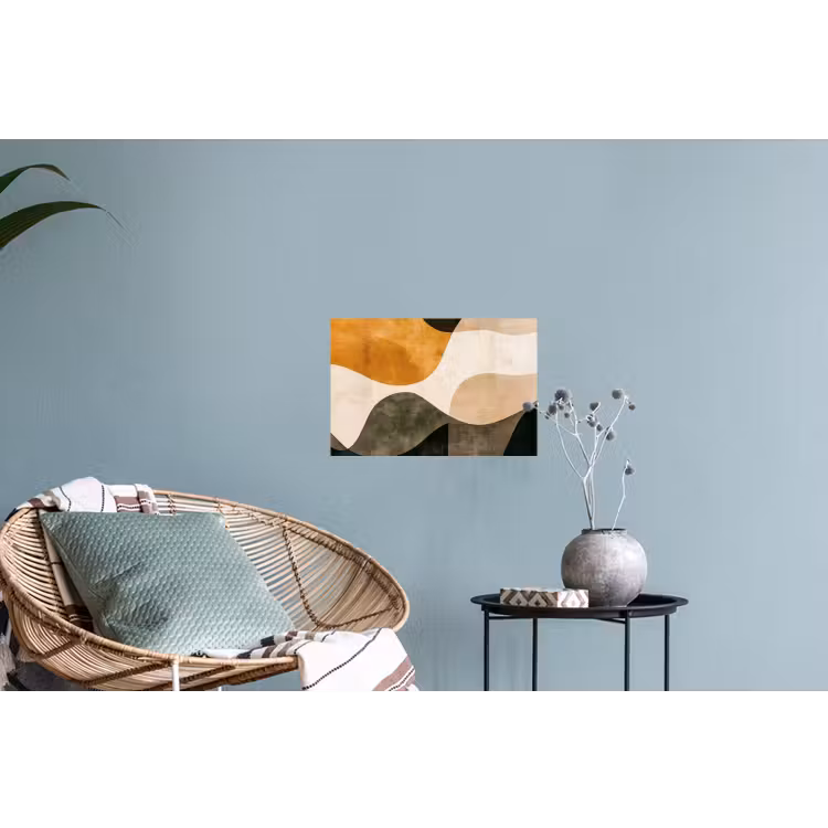 Vormen - Okergeel - Abstract Muursticker klein -plant