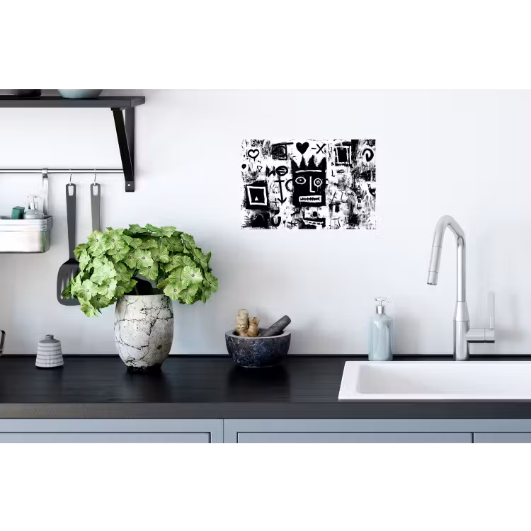 Vormen - Gezocht - Zwart - Abstract Muursticker klein -keuken