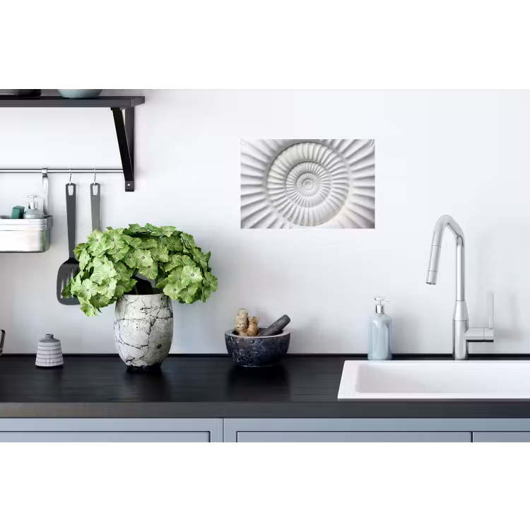 Schelp - Spiraal - Wit Muursticker klein -keuken