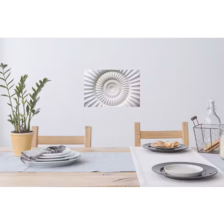 Schelp - Spiraal - Wit Muursticker klein -eettafel