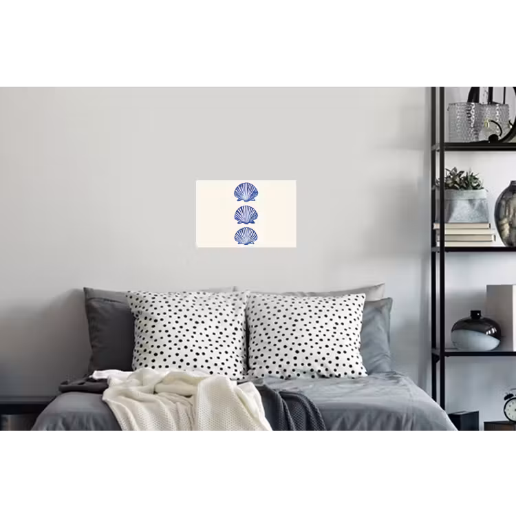 Schelpen - Blauw - Patroon Muursticker klein -slaapkamer