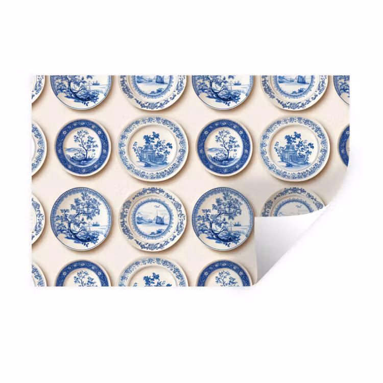 Borden - Bomen - Planten - Blauw Muursticker klein 286 -3d