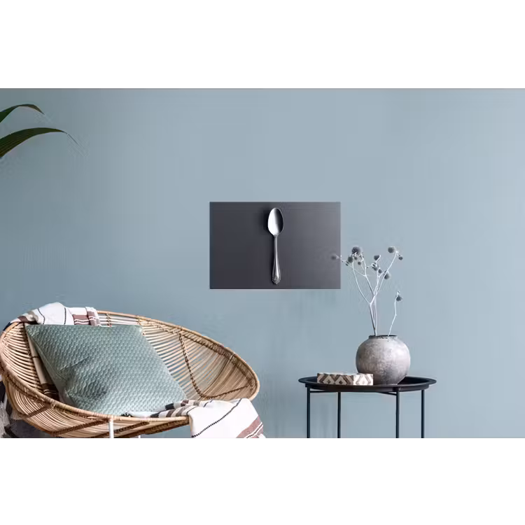 Zilver - Metaal - Lepel Muursticker klein -plant