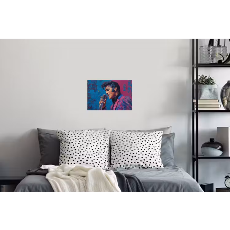 Zingende man - Glitterjas - Microfoon Muursticker klein -slaapkamer