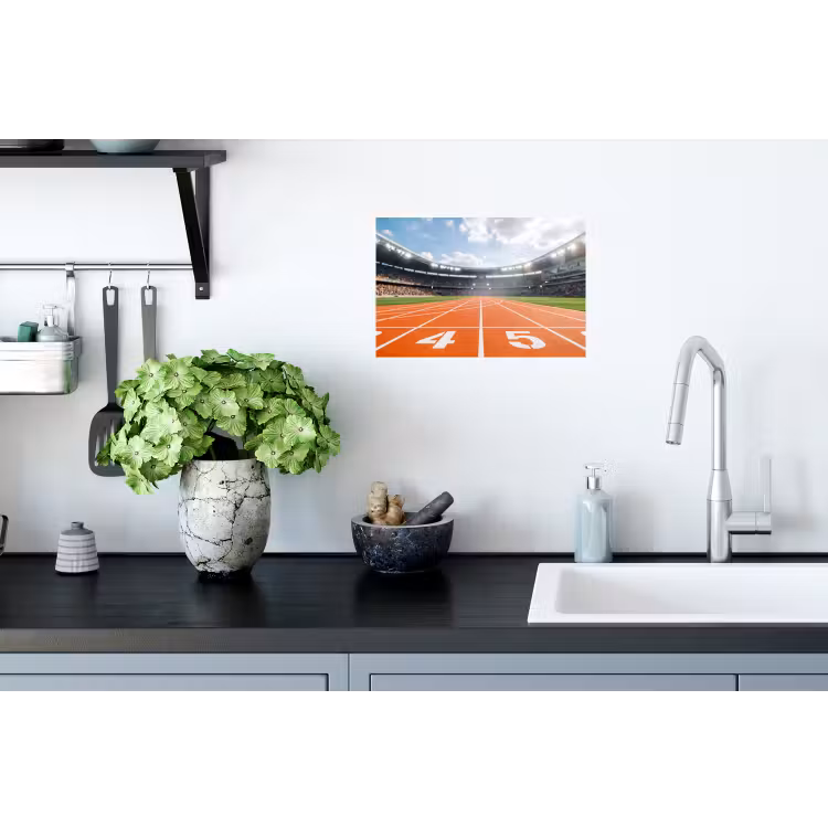 Sintelbaan - Stadion - Sport -Oranje Muursticker klein -keuken