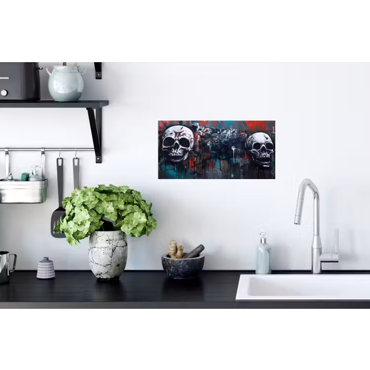 Schedels - Graffiti - Abstract Muursticker klein -keuken