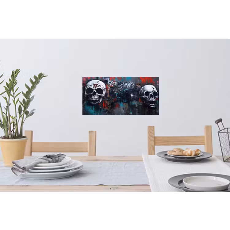 Schedels - Graffiti - Abstract Muursticker klein -eettafel