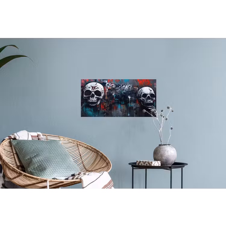 Schedels - Graffiti - Abstract Muursticker klein -plant