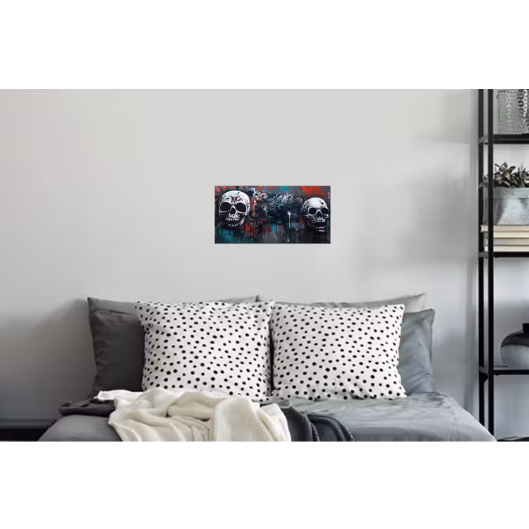 Schedels - Graffiti - Abstract Muursticker klein -slaapkamer