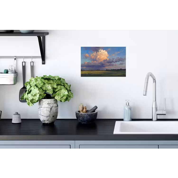 Lucht - Wolken - Landschap - Modern - Oranje Muursticker klein -keuken