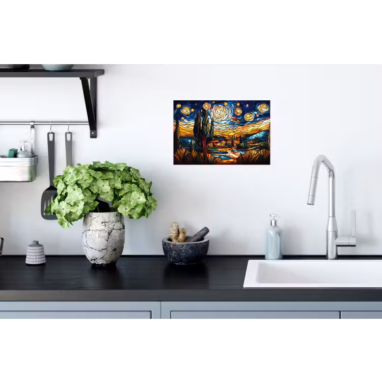 Hemel - Sterren - Mozaïek - Huizen Muursticker klein -keuken