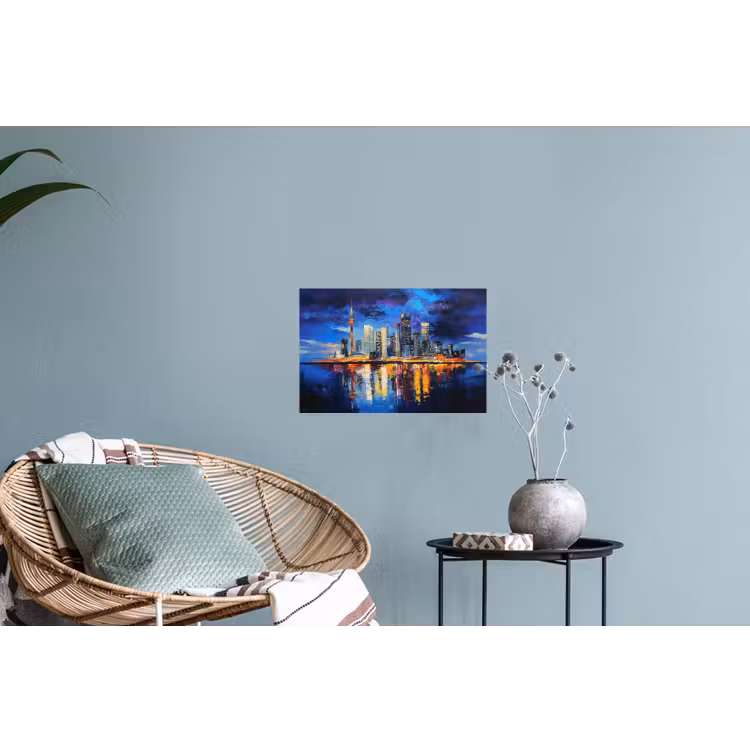 Skyline Toronto - Modern - Stadslicht - Blauw Muursticker klein -plant