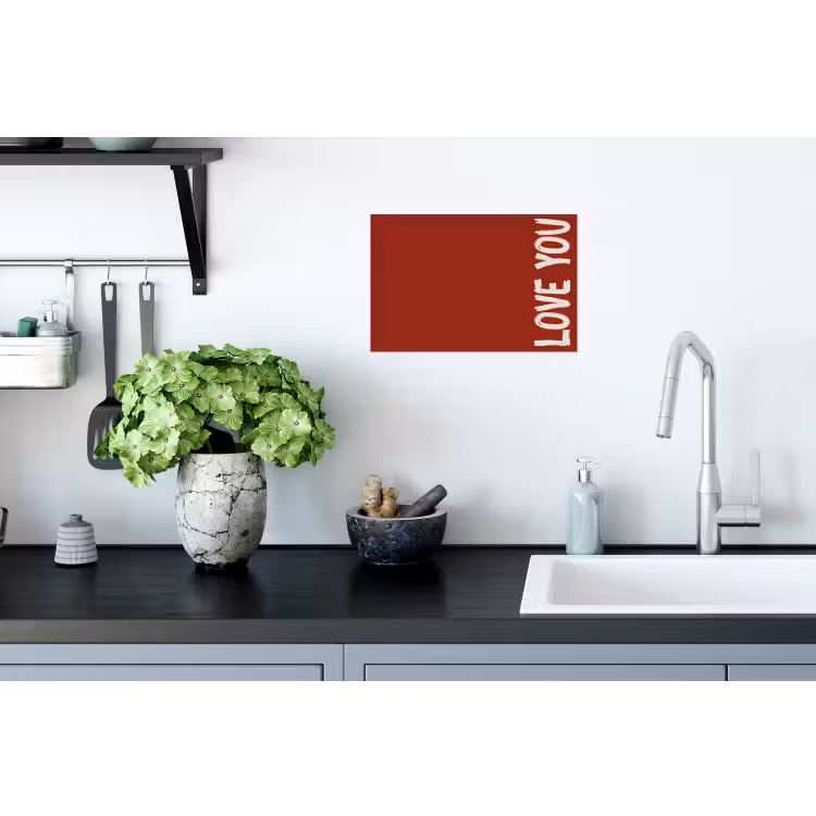 Schuin - Loveyou - Rood Muursticker klein -keuken