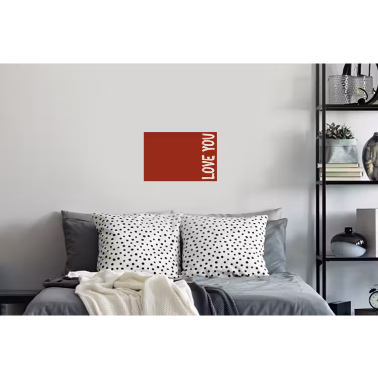 Schuin - Loveyou - Rood Muursticker klein -slaapkamer
