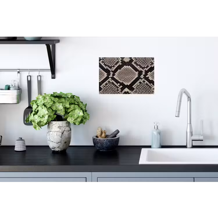Slangenleer - Patroon - Beige Muursticker klein -keuken