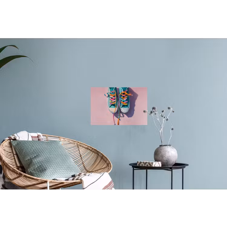 Sneakers - Veters - Kleurrijk - Schaduw Muursticker klein -plant