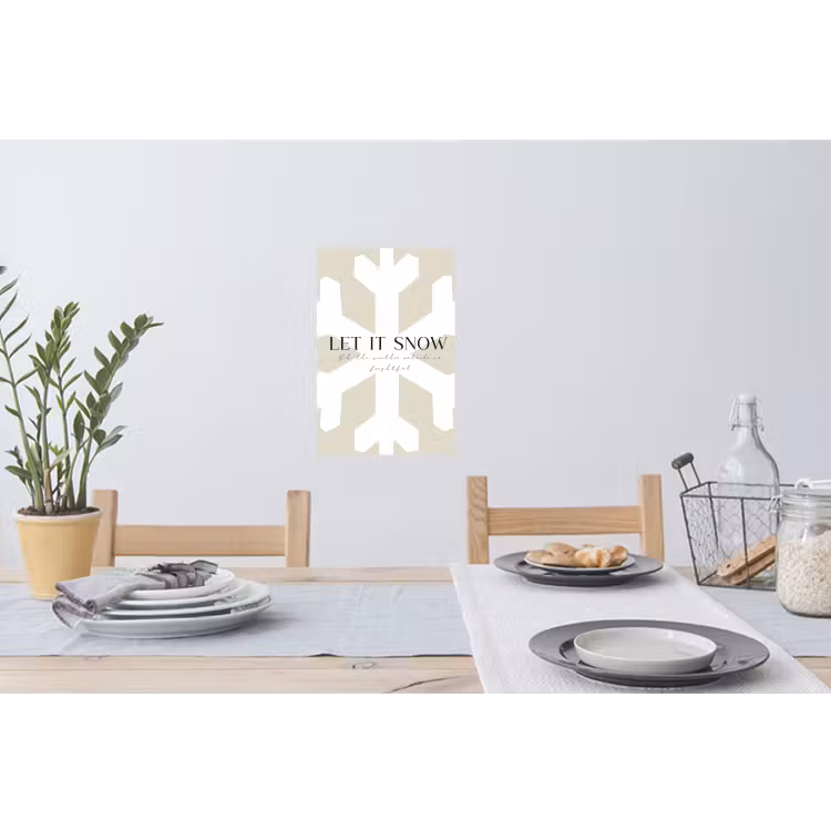 Sneeuw - Japandi - Winter - Decoratie Muursticker klein -eettafel