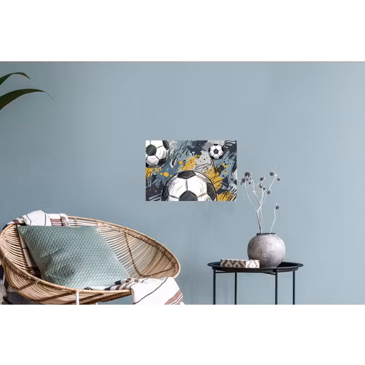 Voetbal - Abstract - Sport - Kleurrijk Muursticker klein -plant