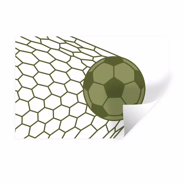 Voetbal - Goal - Sport - Groen Muursticker klein -3d
