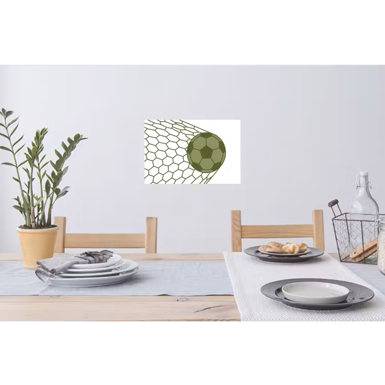 Voetbal - Goal - Sport - Groen Muursticker klein -eettafel