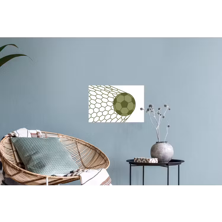 Voetbal - Goal - Sport - Groen Muursticker klein -plant