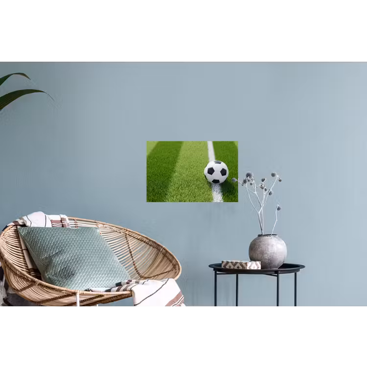 Voetbal - Grasveld - Sport - Groen Muursticker klein -plant