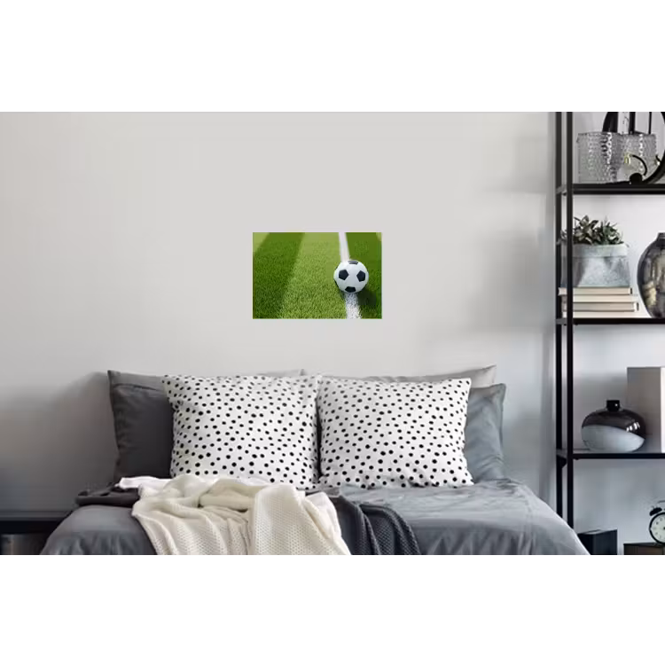Voetbal - Grasveld - Sport - Groen Muursticker klein -slaapkamer