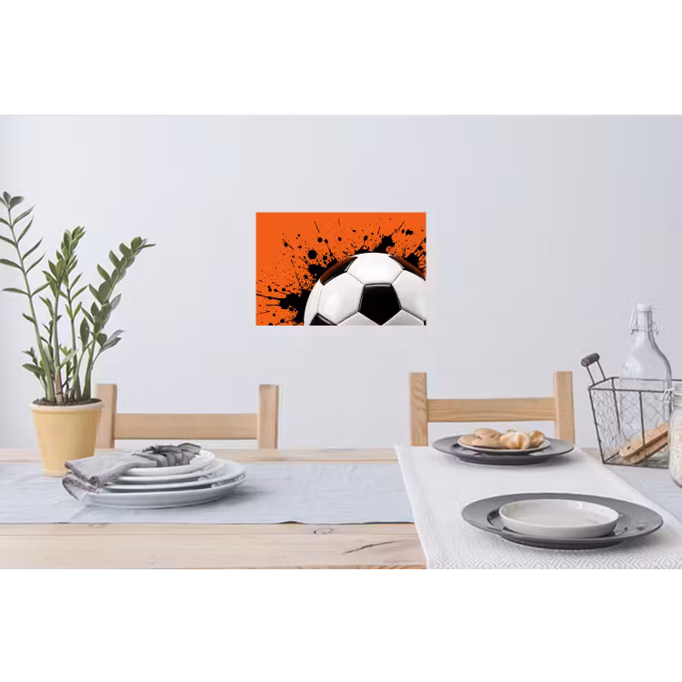 Voetbal - Verf - Sport - Oranje Muursticker klein -eettafel