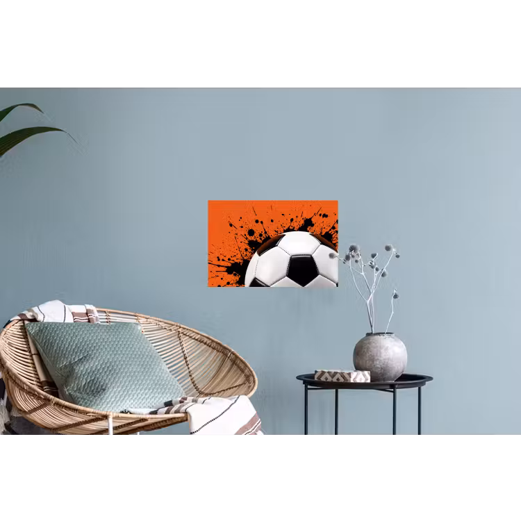 Voetbal - Verf - Sport - Oranje Muursticker klein -plant
