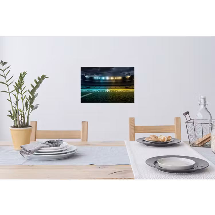 Voetbal - Stadion - Nacht - Modern Muursticker klein -eettafel