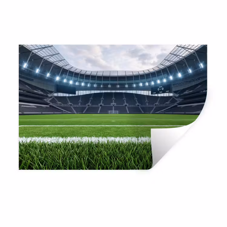 Voetbal - Stadion - Sport - Groen Muursticker klein -3d