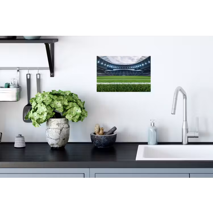 Voetbal - Stadion - Sport - Groen Muursticker klein -keuken