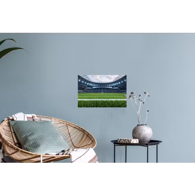 Voetbal - Stadion - Sport - Groen Muursticker klein -plant