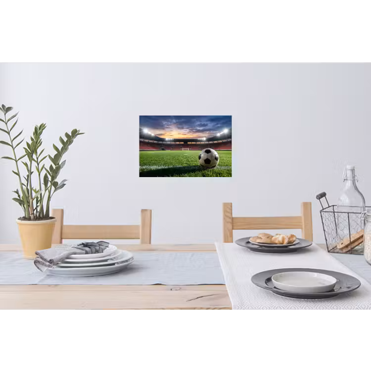 Voetbal - Stadion - Sport - Groen Muursticker klein -eettafel